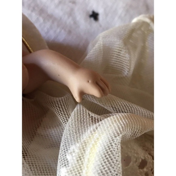 Small Bisque Baby Doll Angel Jointed Limbs Tulle Crochet Dress 6.5” READ - Picture 15 of 15